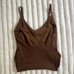 Brown Shape Wear Tank Top